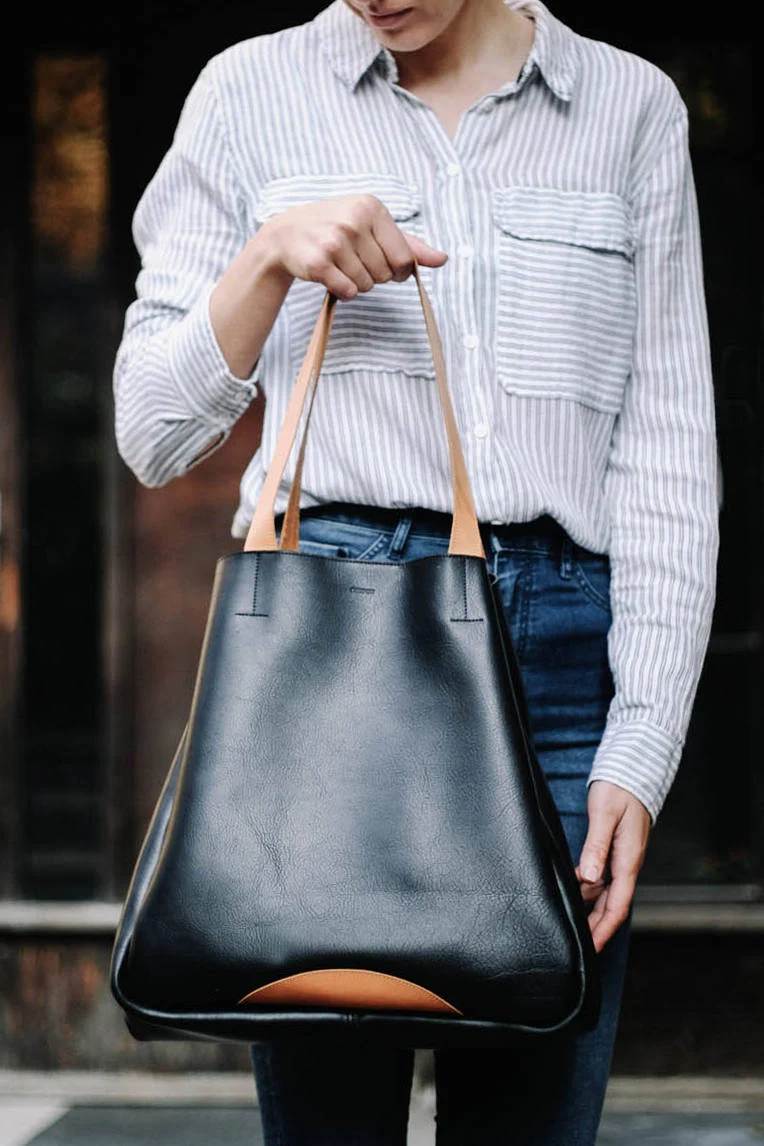 Vegan Xl Tote Bag - Nero - Image 3