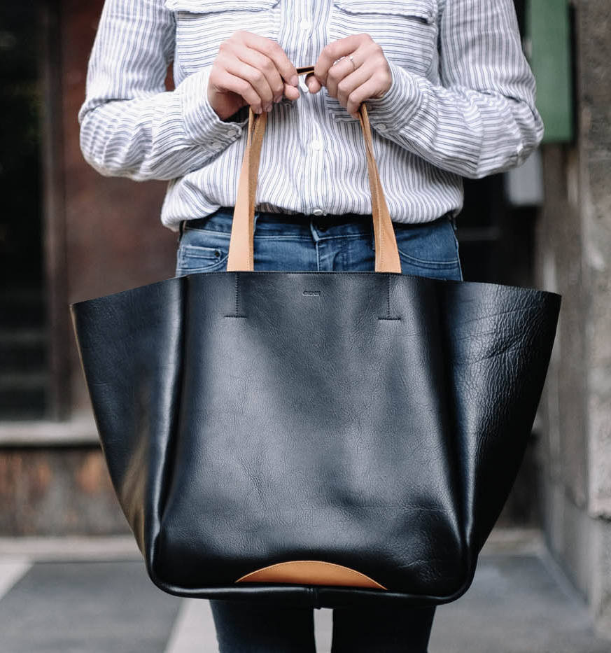 Vegan Xl Tote Bag - Nero - Image 4